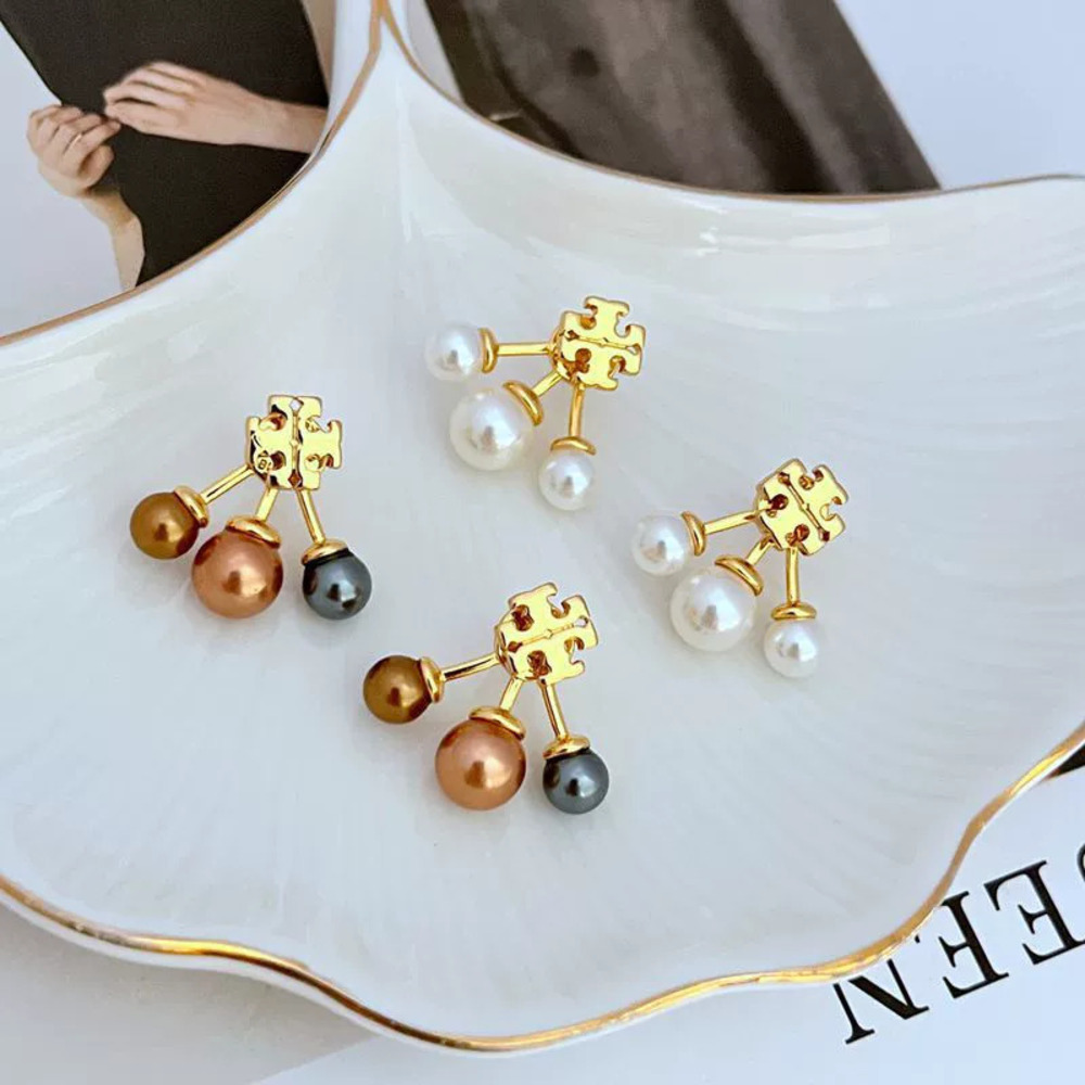 Tory Burch Pearl Stud Earrings Detachable